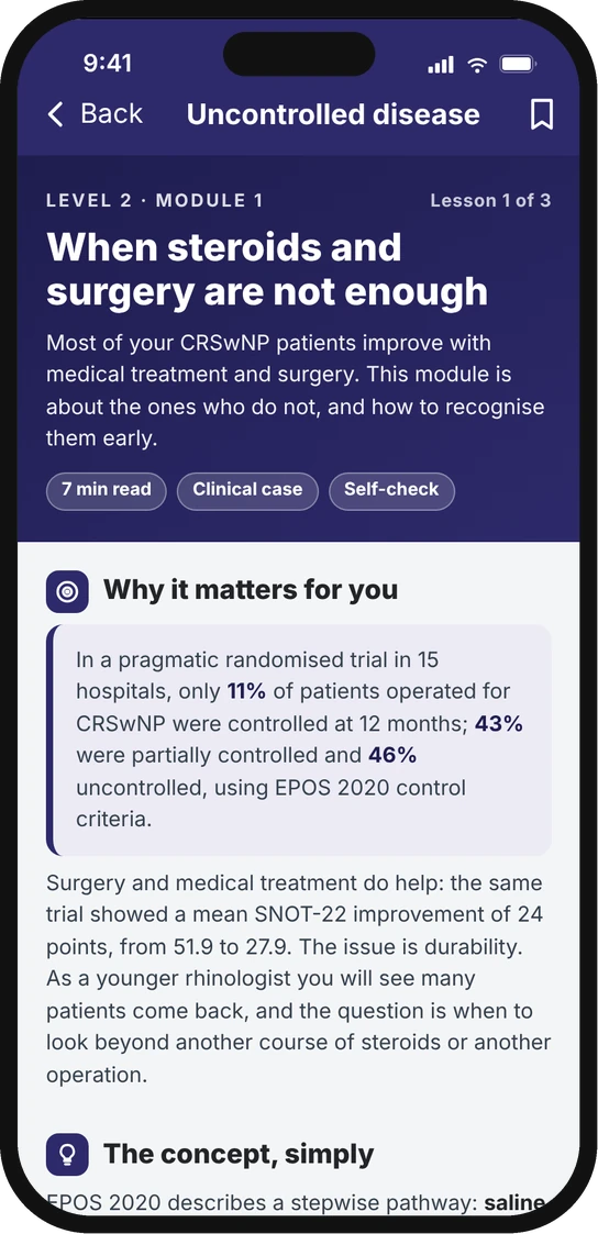 An educational lesson for rhinologists in Atrivity Readiness: when steroids and surgery are not enough