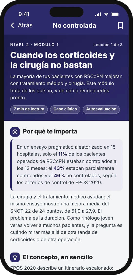 Una lección formativa para rinólogos en Atrivity Readiness: cuando los corticoides y la cirugía no bastan