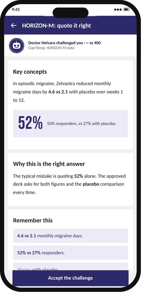 A challenge question and a targeted refresher in Atrivity Readiness